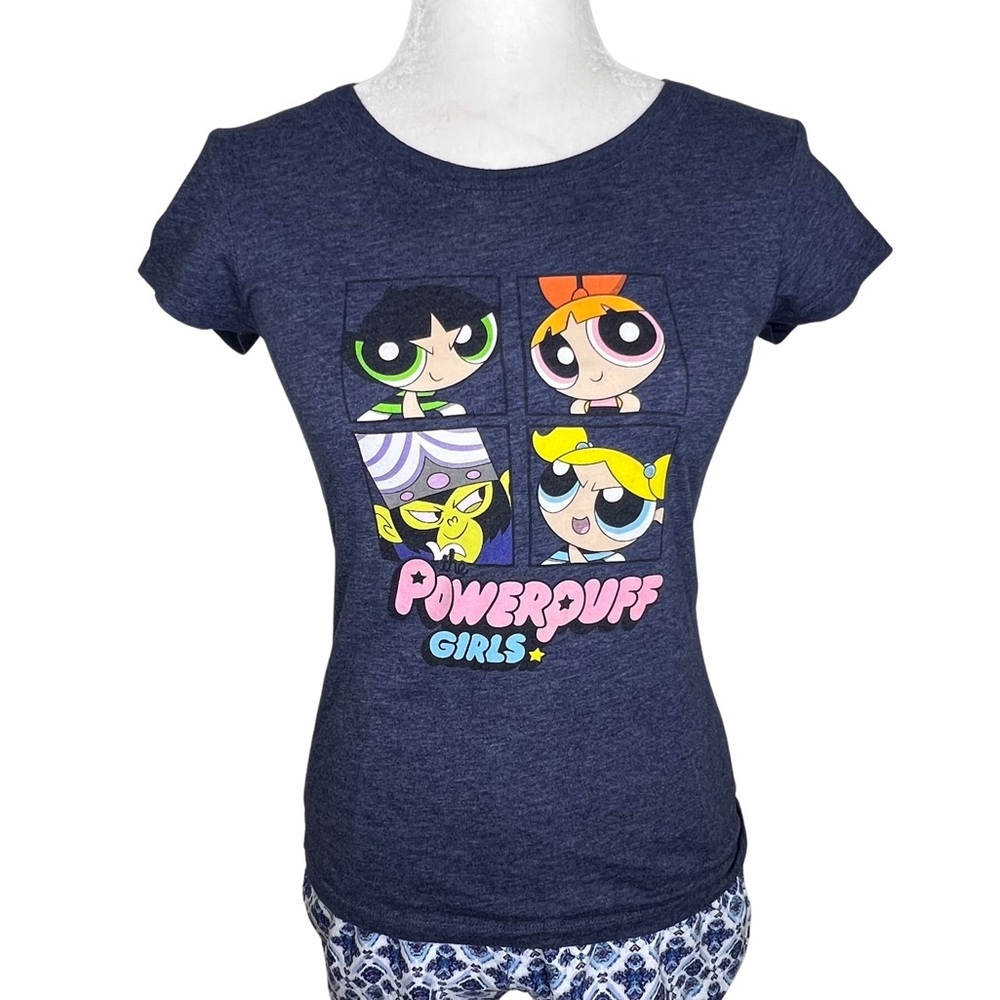 Powerpuff Girls Graphic Tee Cartoon Network Blue Small S 3 5 Superheroes